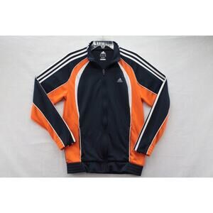 Adidas Clima365 Jacket Men's Small Blue Orange Performance Track Stripe Vented